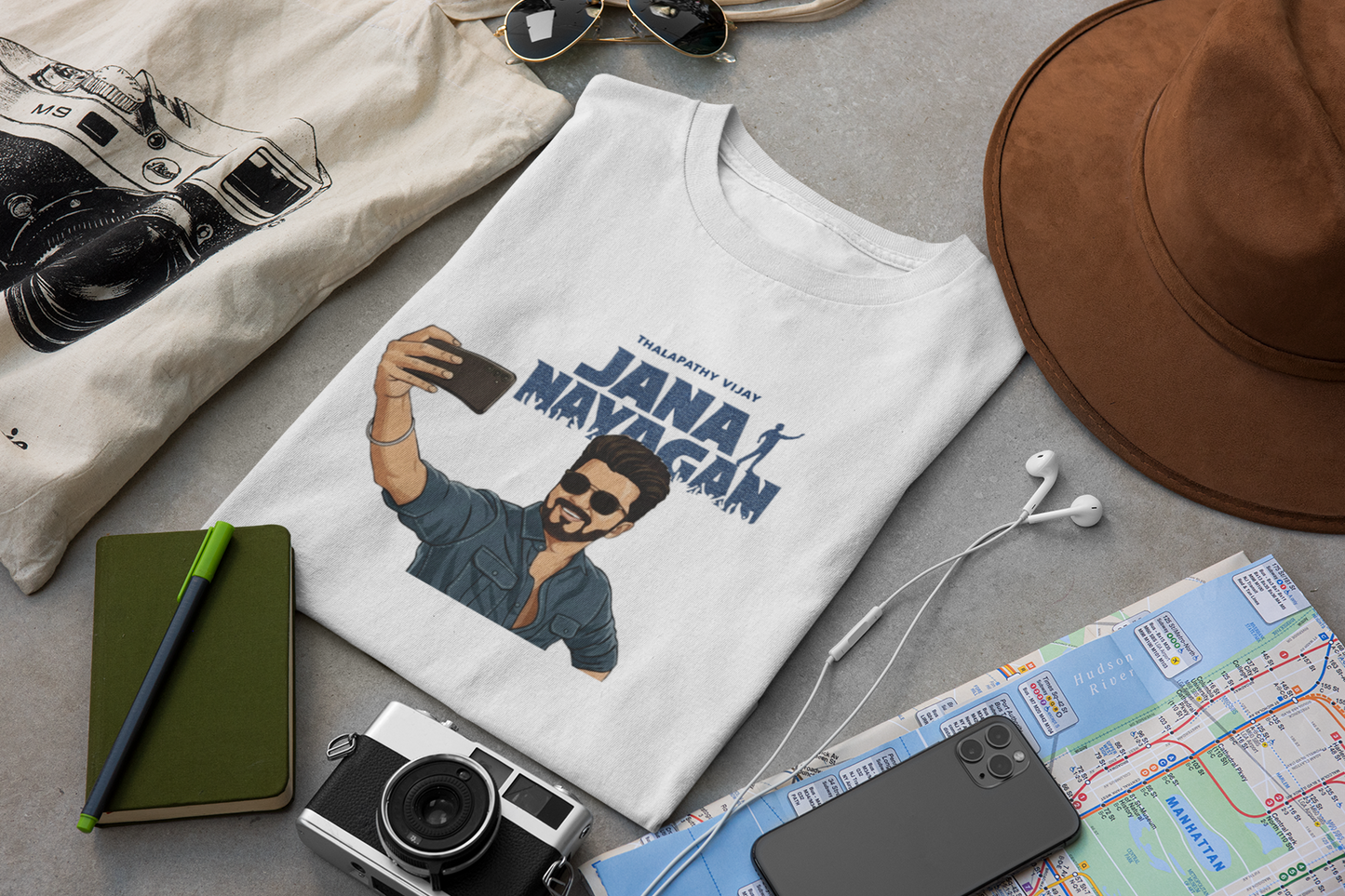 Thalapathy Vijay “Jana Nayagan” Illustrated Graphic T-Shirt